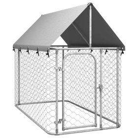 Outdoor Dog Kennel with Roof 78.7"x39.4"x59.1"