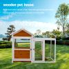 Large outdoor chicken coop Wooden chicken coop, duck coop with nest box, bird cage, rabbit cage - waterproof PVC board ( yellow brown gradient 80 ")