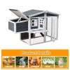 Wooden Chicken Coop,Waterproof Outdoor Large Chicken House for 4 Chickens, with a Removable Tray,Nesting Box, Wire Fence, and Other Compartments.