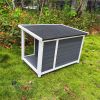 Outdoor Wooden Dog House Dog Kennel with Opening Hinged Roof for Easy Cleaning, Indoor Solid Wood Dog Cage