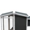 Wooden Chicken Coop,Waterproof Outdoor Large Chicken House for 4 Chickens, with a Removable Tray,Nesting Box, Wire Fence, and Other Compartments.