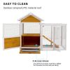 Large outdoor chicken coop Wooden chicken coop, duck coop with nest box, bird cage, rabbit cage - waterproof PVC board ( yellow brown gradient 80 ")