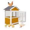 Large outdoor chicken coop Wooden chicken coop, duck coop with nest box, bird cage, rabbit cage - waterproof PVC board ( yellow brown gradient 80 ")