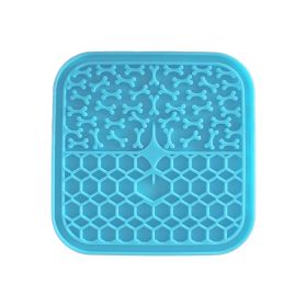 Silicone Dog Licking Pad Slow Food Plate (Color: Blue)